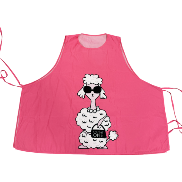 APRON CARTOON POODLE PINK